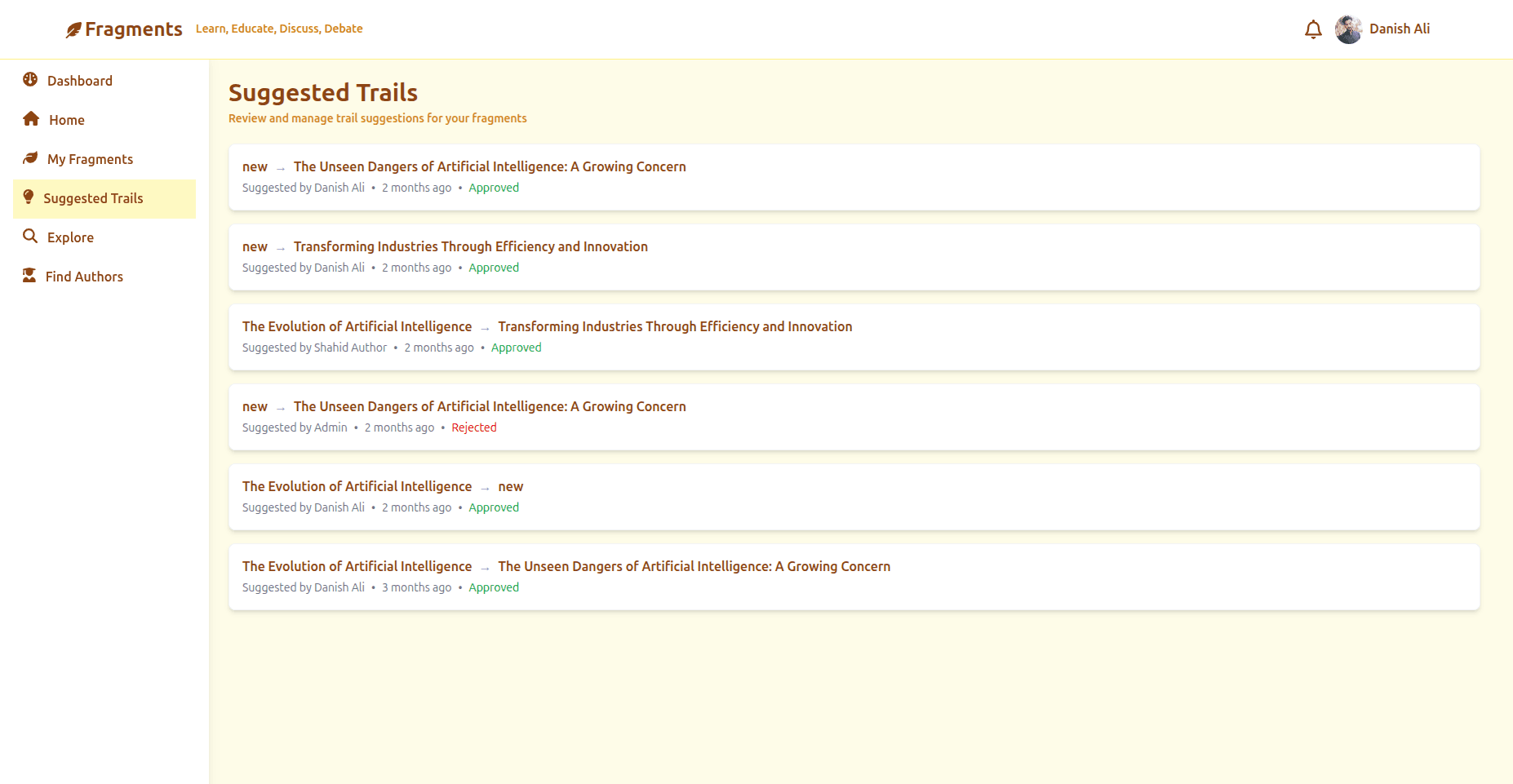 Fragments Trails – Educational Q&A Platform screenshot 4